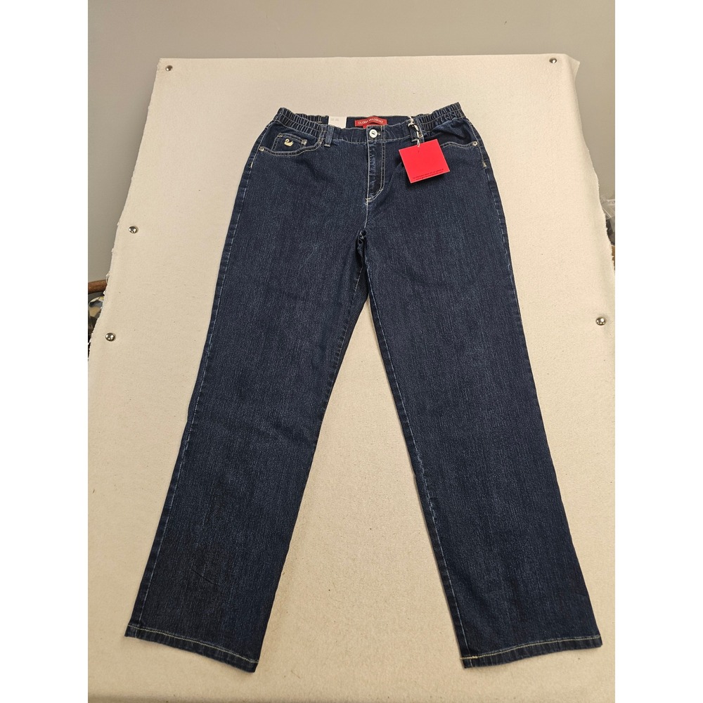 Gloria Vanderbilt Amanda High Rise‎ Straight Leg Jeans Dark Wash Sz 12 Short NWT